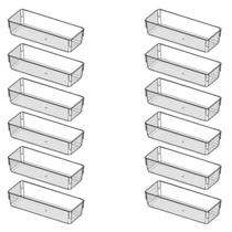 Kit 12 Organizador Modular Multiuso Gaveta Geladeira Porta Maquiagem Acrilico
