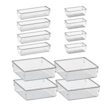 Kit 12 Organizadores Acrílico Cristal Modular 4G/4 M/ 4 P Kit 12 Organizadores Acrílico Cristal Modular 4G/4 M/ 4 P