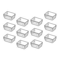 Kit 12 Organizadores Acrilico Multiuso de Gavetas Geladeira Modular Transparente Retangular Pequeno Kit 12 Organizadores Acrilico Multiuso de Gavetas Geladeira Modular Transparente Retangular Pequeno