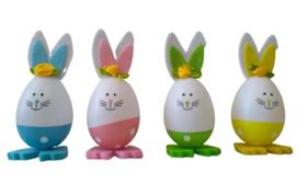Kit 12 Ovos De Páscoa Com Rosto Plástico Enfeite Decoração