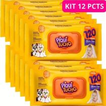 kit 12 Pacotes Lenço Umidecido Piquitucho 120 Folhas