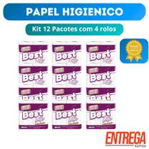 Kit 12 Pacotes Papel Higiênico Best Lite Folha Dupla Neutro 20m com 4 Rolos Kit 12 Pacotes Papel Higiênico Best Lite Folha Dupla Neutro 20m com 4 Rolos