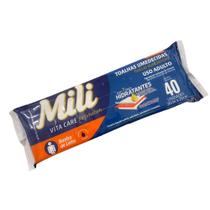 KIT 12 PACOTES - Toalha Umedecida 26x20cm (MILI VITA) - Pacote com 40 Unidades