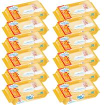Kit 12 Pacotes Toalhas Umedecidas Upa Bebê 840 Unidades Sem Álcool Aloe Vera Puxa Fácil