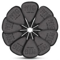 Kit 12 Palheta NIG 070mm Preta Delrin Média Guitarra Violão Baixo Cavaco Textura Antiderrapante Ataq Kit 12 Palheta NIG 070mm Preta Delrin Média Guitarra Violão Baixo Cavaco Textura Antiderrapante Ataq