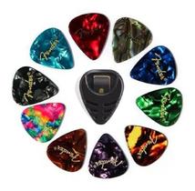 Kit 12 Palhetas Fender 0,46mm P/ Violão + Porta Palhetas Kit 12 Palhetas Fender 0,46mm P/ Violão + Porta Palhetas