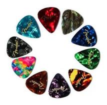 Kit 12 Palhetas Fender 0,71mm Para Violão E Guitarra