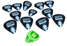 Kit 12 Palhetas Violao/Guitarra MXT 1,50mm + Porta Palhetas