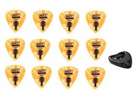 Kit 12 Palhetas Violao MXT 050mm + Porta Palhetas