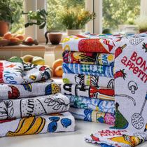 Kit 12 Pano de Prato Atoalhado Copa Veneza Estampada Felpuda Kit 12 Pano de Prato Atoalhado Copa Veneza Estampada Felpuda