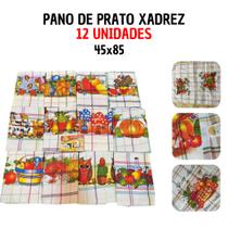Kit 12 Pano de Prato Colorido Estampado Cobre Tudo Grande 67x87cm com Bainha Reforçada Cozinha Copa