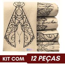 Kit 12 Pano De Prato Cru Master Chef Estampas Nossa Senhora Cozinha Louça Casa Dia a Dia