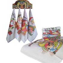 kit 12 Pano Prato Natal Pano Copa Estampa Natalina 45x68cm
