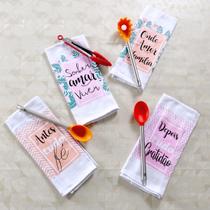 Kit 12 Panos de Copa Sarja 45cm x 75cm 100% Algodão Amor de Mãe SORTIDO - Panosul