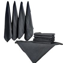 Kit 12 Panos de Prato Preto Artesanato Pano Gourmet 68x50cm