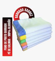 Kit /12 Panos De Prato Xadrez Pé De Galinha, Overlocado Nos 4 Lados, Neves, 40x65cm, 100% Algodão Kit /12 Panos De Prato Xadrez Pé De Galinha, Overlocado Nos 4 Lados, Neves, 40x65cm, 100% Algodão