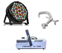 Kit 12 Par Led Slim 60 Leds RGBWA 3W Fumaça 1500W Garras