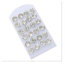 Kit 12 Pares Brinco Trio Ponto De Luz Tamanho 10mm atacado Strass Bijuterias cartela Kit 12 Pares Brinco Trio Ponto De Luz Tamanho 10mm atacado Strass Bijuterias cartela