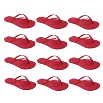 Kit 12 Pares Chinelo Sandália Feminino Slim Liso Atacado F02