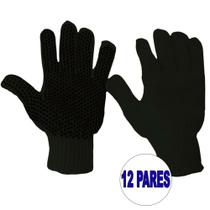 Kit 12 pares de luvas de malha pigmentada tricotada preta - Carbografite Kit 12 pares de luvas de malha pigmentada tricotada preta - Carbografite