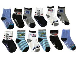 Kit 12 pares de meia infantil menino antiderrapante