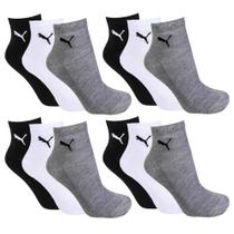 Kit 12 Pares de Meia Puma Cano Médio Esportiva Feminino - Mescla