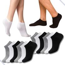 Kit 12 Pares de Meia Soquete Feminino 33-39