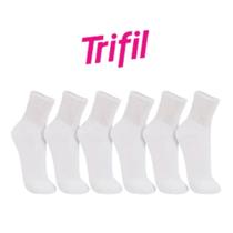 Kit 12 Pares De Meia Unissex Feminina E Masculina Original Trifil Algodão Cano Médio