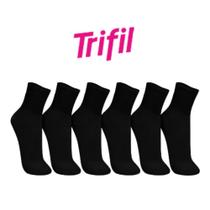 Kit 12 Pares De Meia Unissex Feminina E Masculina Original Trifil Algodão Cano Médio