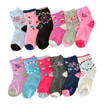 Kit 12 Pares De Meias Algodão Infantil Feminina