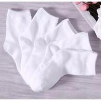 Kit 12 Pares De Meias Algodão Infantil Menino/Menina Branca Kit 12 Pares De Meias Algodão Infantil Menino/Menina Branca