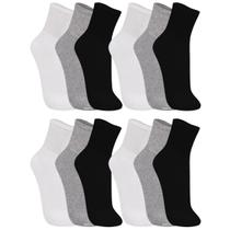 Kit 12 Pares de Meias Atoalhadas Esportiva Cano Médio Trifil Kit 12 Pares de Meias Atoalhadas Esportiva Cano Médio Trifil