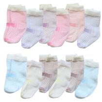 Kit 12 Pares de Meias Calcanhar Bebê Menina e Menino Infantil