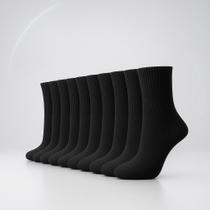 Kit 12 pares de meias cano alto masculina preta veste 38 ao 44