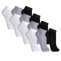 Kit 12 Pares de Meias Cano Curto Meia Masculino e Feminino Para Trabalho, Escola, Academia e Esportes Multicolorido