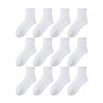 Kit 12 Pares De Meias Cano Médio Cores Neutras Confortável Meias Esportivas Cano Médio Perfeitas