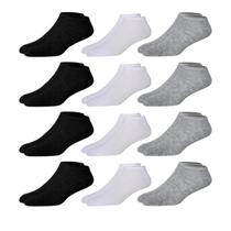 Kit 12 Pares de Meias Cano Medio Meia Masculino e Feminino Para Trabalho, Escola, Academia e Esportes Multicolorido
