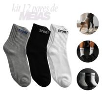 Kit 12 Pares de Meias Esportivas Conforto, Estilo e Durabilidade em Cada Passo Kit 12 Pares de Meias Esportivas Conforto, Estilo e Durabilidade em Cada Passo