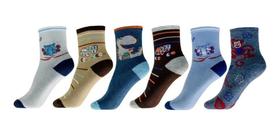 Kit 12 Pares De Meias Infantil Menino Colorida Algodão Kit 12 Pares De Meias Infantil Menino Colorida Algodão