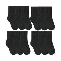 Kit 12 Pares De Meias Infantil Selene Cano Médio Em Algodão Unissex
