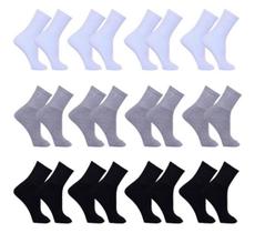 Kit 12 Pares de Meias Masculina Sport Cano Médio Kit 12 Pares de Meias Masculina Sport Cano Médio