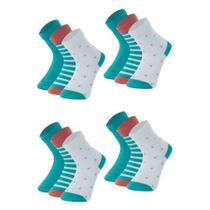 Kit 12 Pares De Meias Mash Cano Médio Infantil Para Crianças Modelo Estampadas