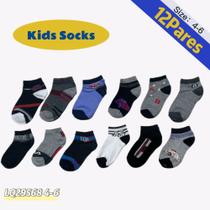 Kit 12 Pares De Meias Para Crianças De 2 A 4 Anos Kids Socks Joy LQ29568