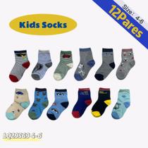 Kit 12 Pares De Meias Para Crianças De 2 A 4 Anos Kids Socks Joy LQ29569