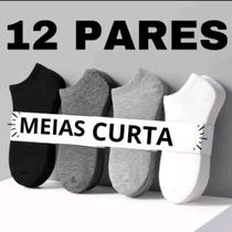 Kit 12 pares de Meias Soquete curta invisível de algodão