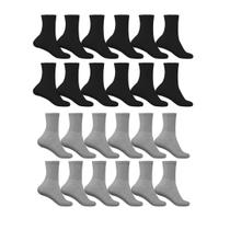 Kit 12 Pares Meia Adulto Masculina Cano Alto Algodão Sport