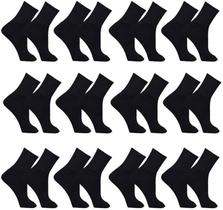 Kit 12 Pares Meia Cano Alto Unissex Sport Tamanho 40 a 46 Preto