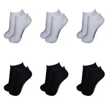 Kit 12 Pares Meia Cano Curto Baixo Soquete Adulto Unissex Atacado Algodão Preta/Branca 40-46