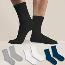 Kit 12 Pares Meia Cano Médio Alta Masculina Fitness Academia Cor:SortidaTamanho:38-46