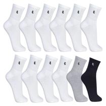 Kit 12 Pares Meia Cano Médio Lupo Unissex Algodão Conforto Kit 12 Pares Meia Cano Médio Lupo Unissex Algodão Conforto